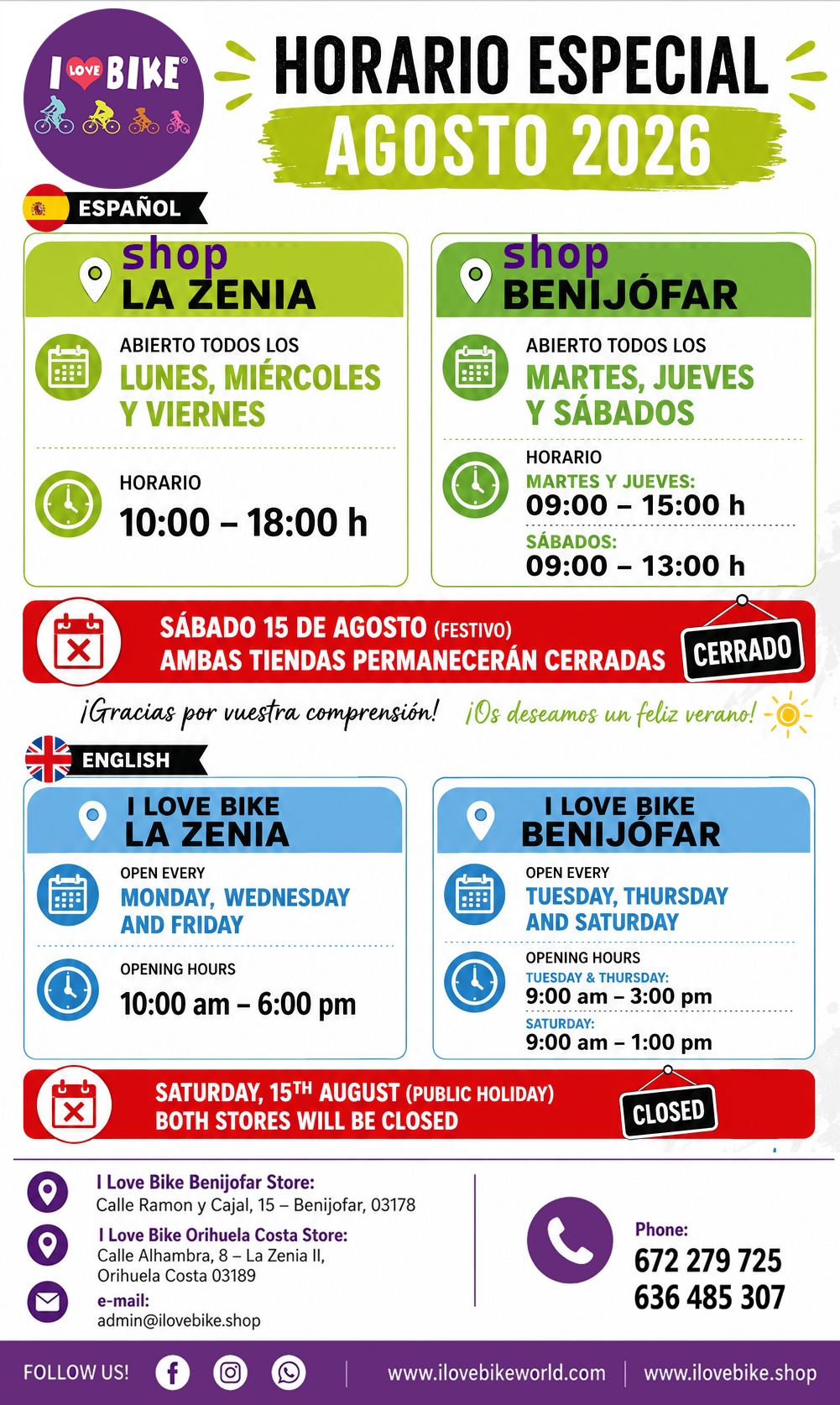 Horario para redes