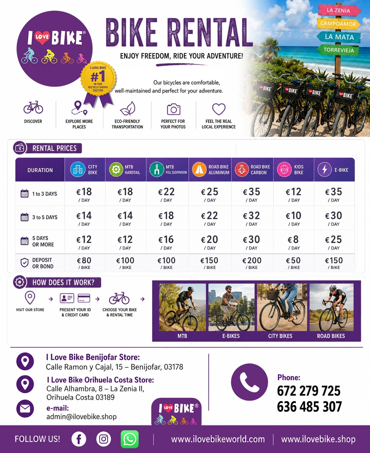 I Love Bike Rent a Bike Benijofar Torrevieja La Zenia Orihuela Costa